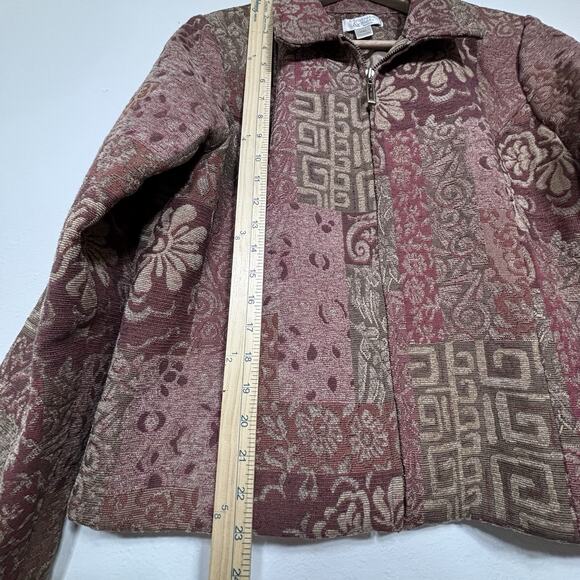 Christopher Banks Floral Geometric Artsy Patchwork Tapestry Jacket Petite XL - Picture 7 of 8